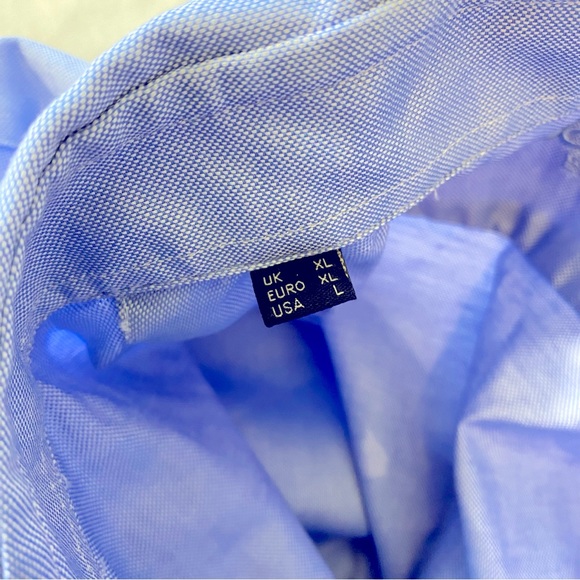 Barbour Tailored Shirt Blue L/S Button Front Nihilo Nisi Duro Large - Picture 4 of 10